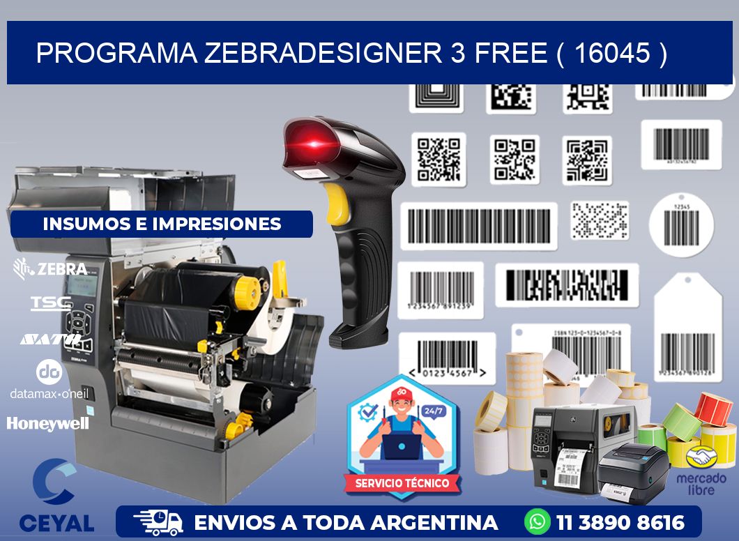 PROGRAMA ZEBRADESIGNER 3 FREE ( 16045 )