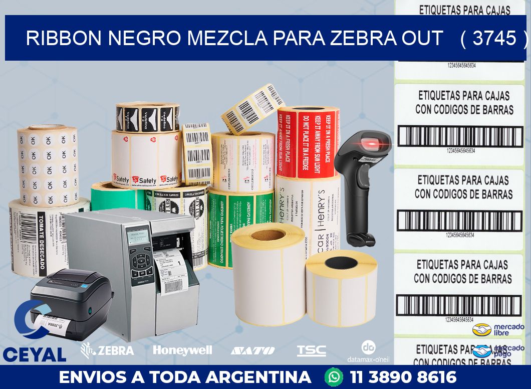 RIBBON NEGRO MEZCLA PARA ZEBRA OUT   ( 3745 )