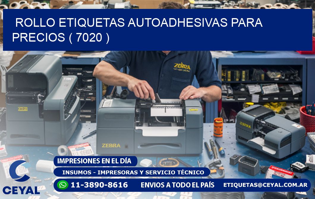 ROLLO ETIQUETAS AUTOADHESIVAS PARA PRECIOS ( 7020 )