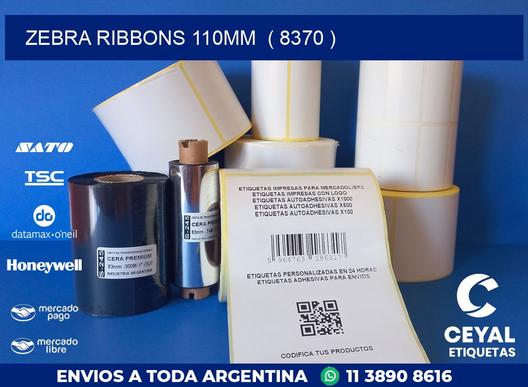 ZEBRA RIBBONS 110MM  ( 8370 )