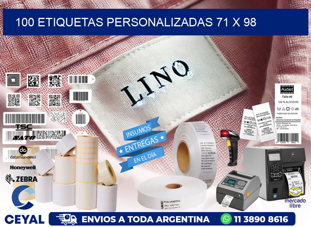 100 ETIQUETAS PERSONALIZADAS 71 x 98