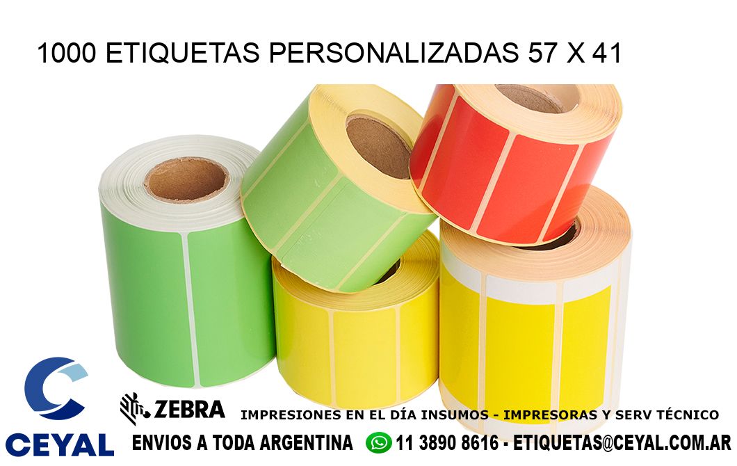1000 ETIQUETAS PERSONALIZADAS 57 x 41