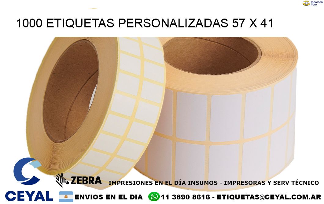 1000 ETIQUETAS PERSONALIZADAS 57 x 41