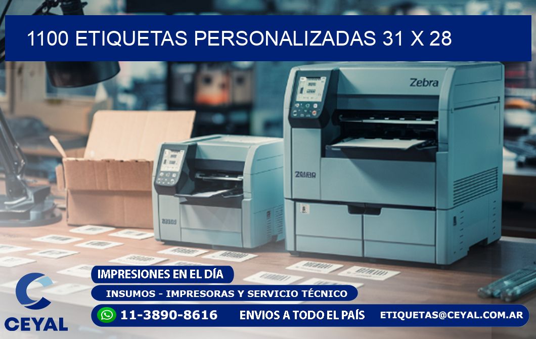 1100 ETIQUETAS PERSONALIZADAS 31 x 28