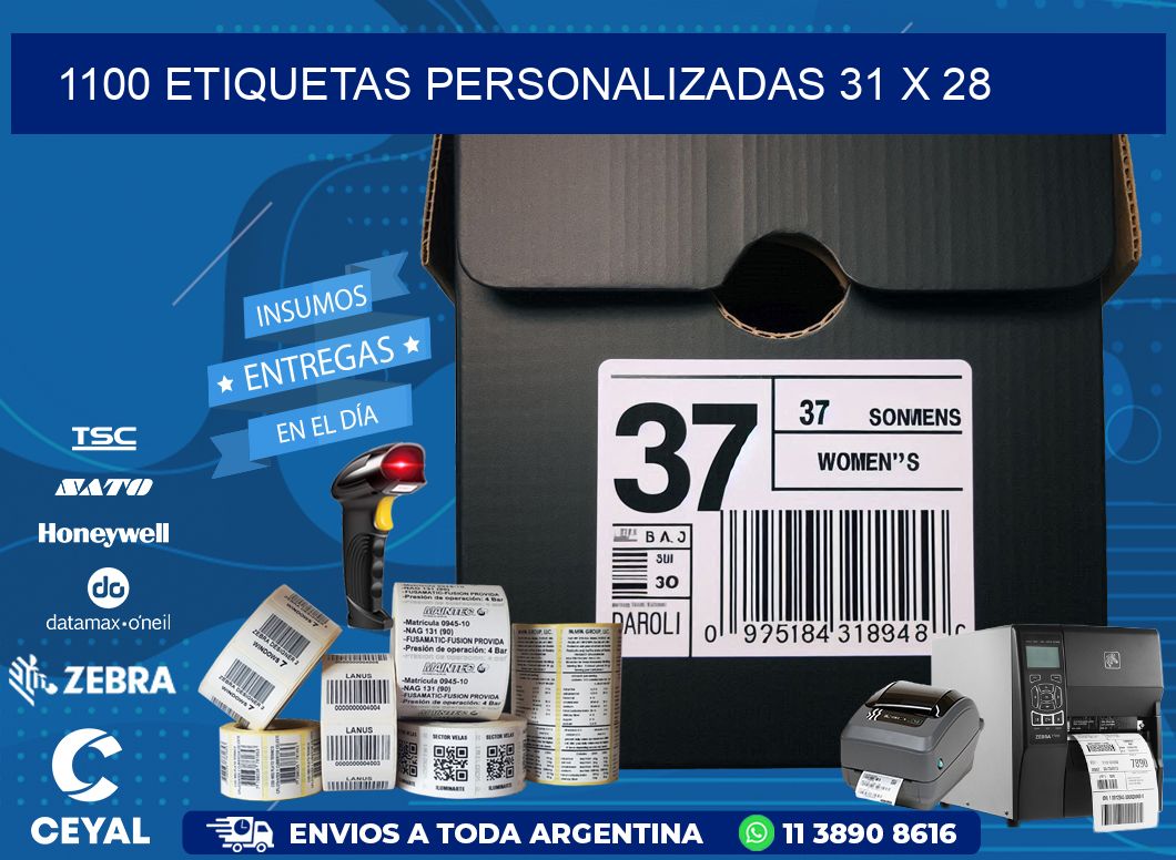 1100 ETIQUETAS PERSONALIZADAS 31 x 28