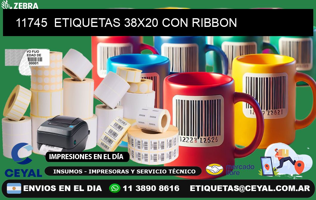 11745 ETIQUETAS 38X20 CON RIBBON