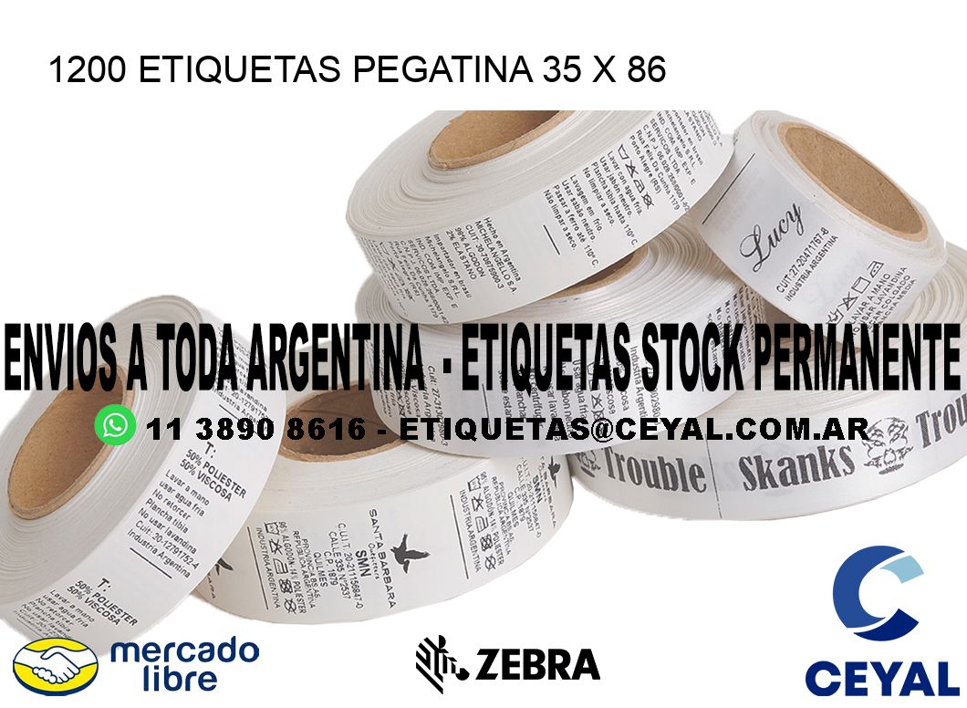 1200 ETIQUETAS PEGATINA 35 x 86