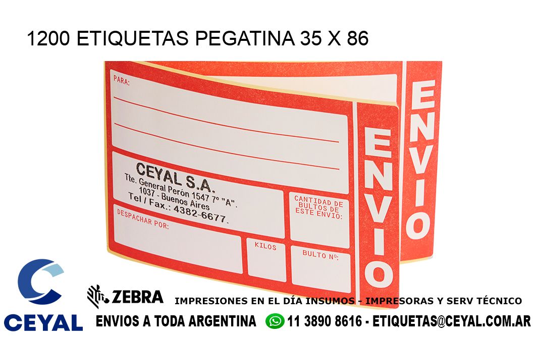 1200 ETIQUETAS PEGATINA 35 x 86