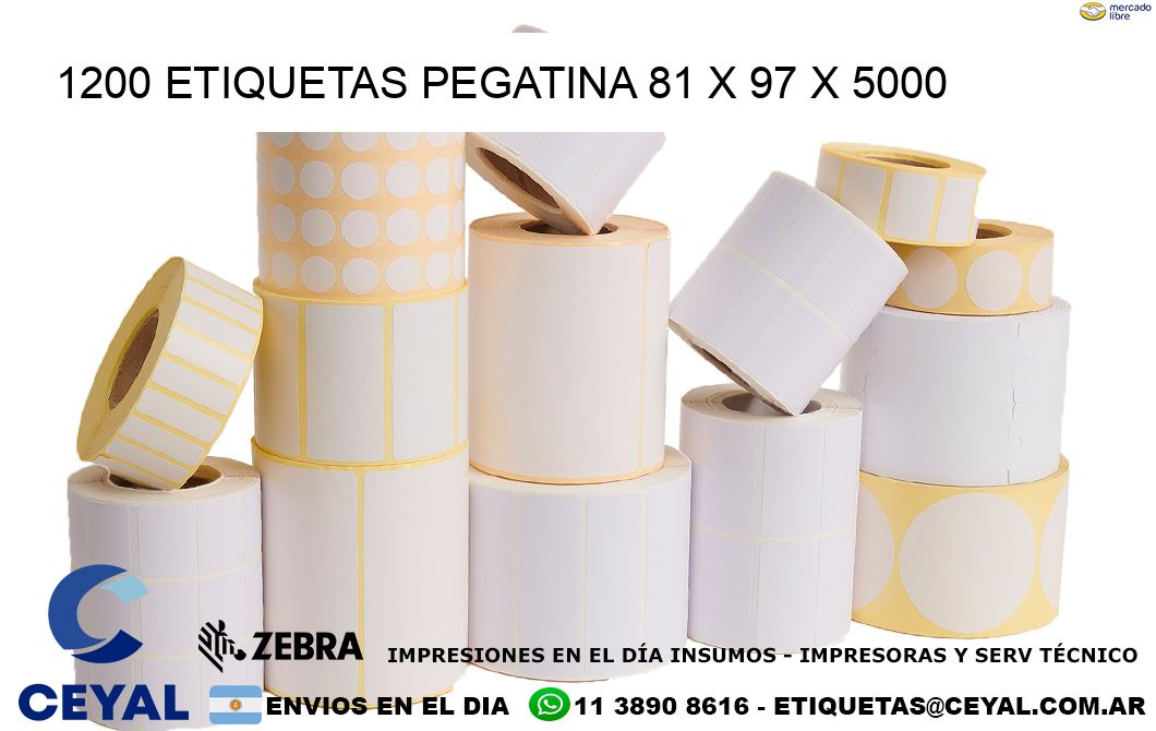 1200 ETIQUETAS PEGATINA 81 x 97 x 5000