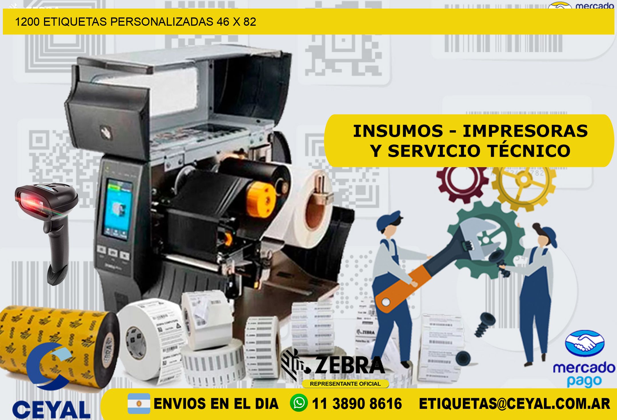 1200 ETIQUETAS PERSONALIZADAS 46 x 82