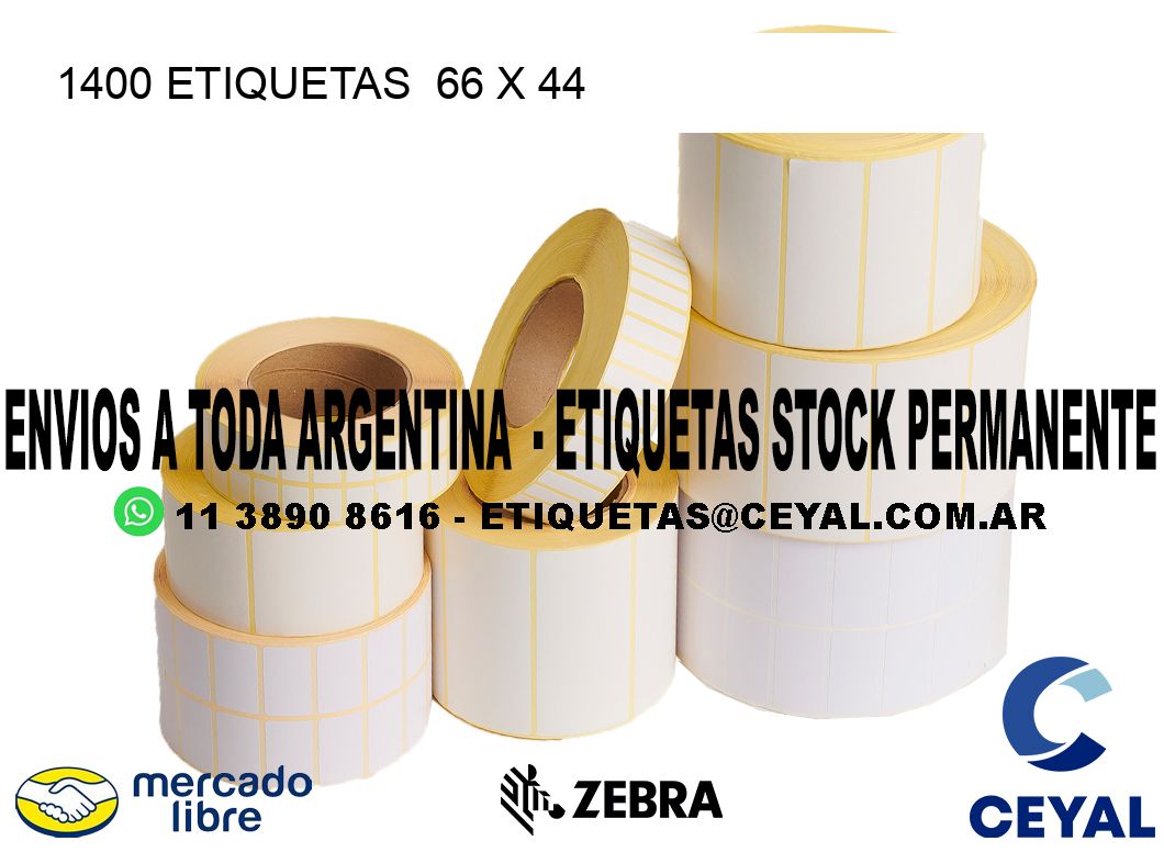 1400 ETIQUETAS  66 x 44