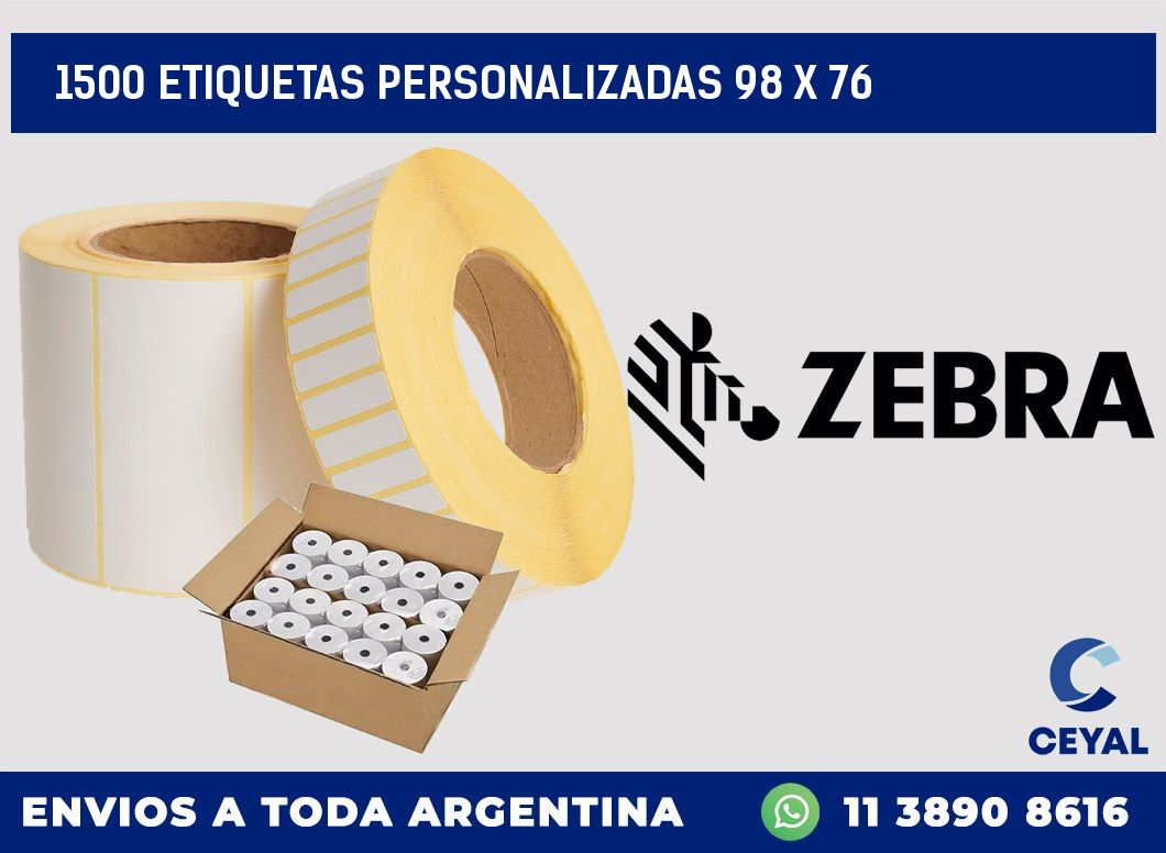 1500 ETIQUETAS PERSONALIZADAS 98 x 76