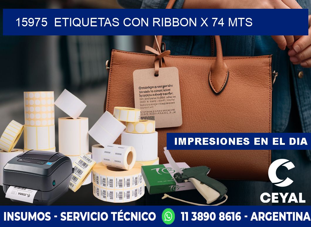 15975  ETIQUETAS CON RIBBON X 74 MTS