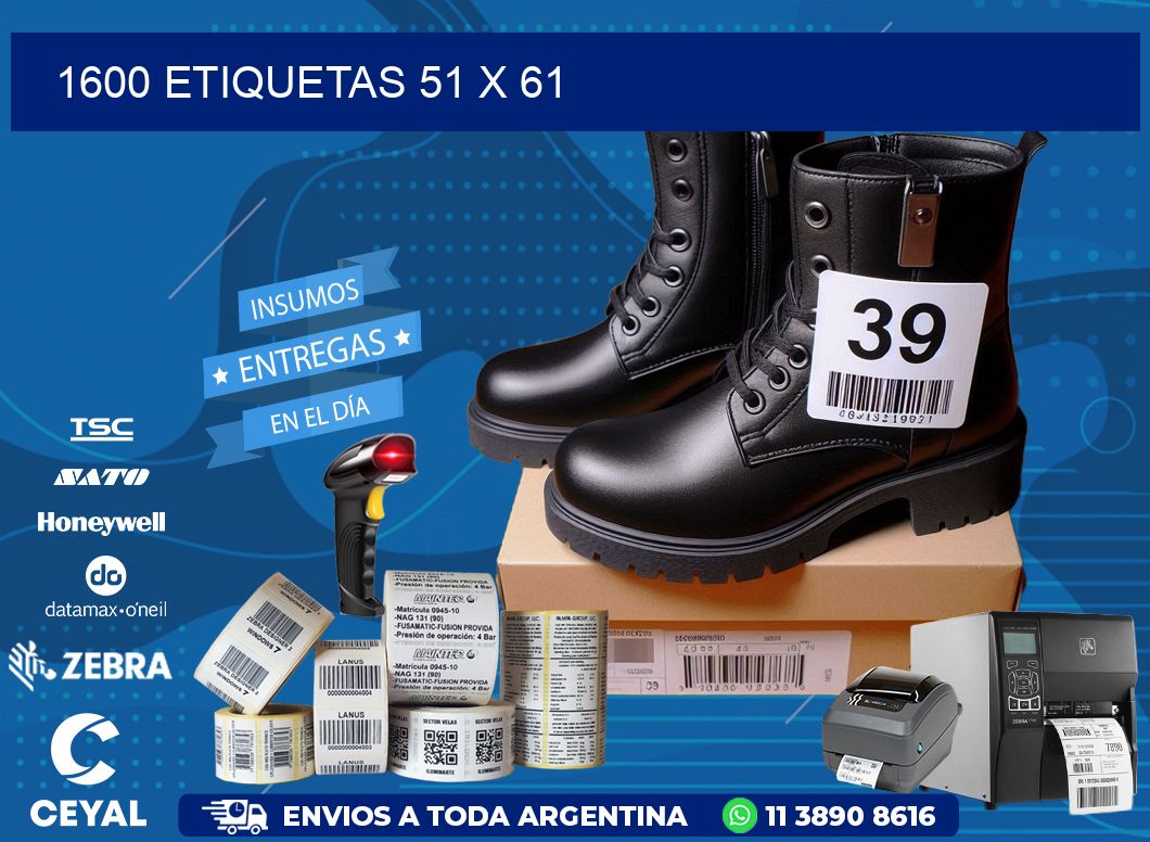 1600 ETIQUETAS 51 x 61