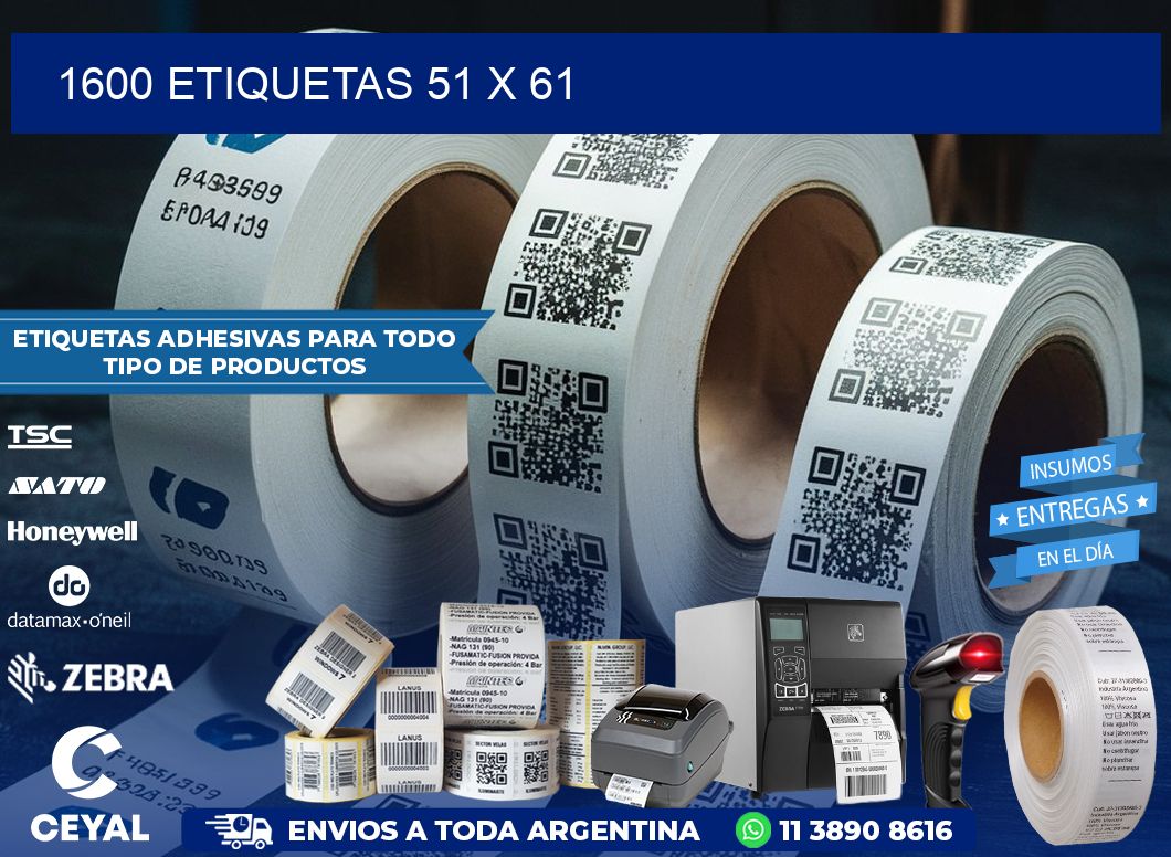 1600 ETIQUETAS 51 x 61
