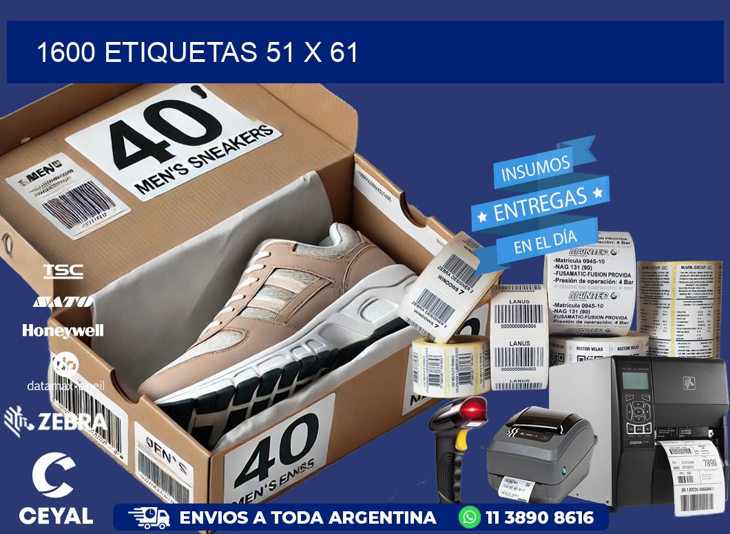 1600 ETIQUETAS 51 x 61