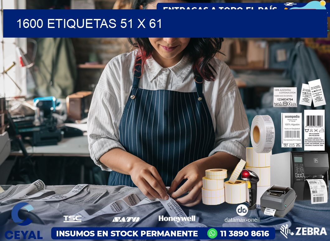 1600 ETIQUETAS 51 x 61