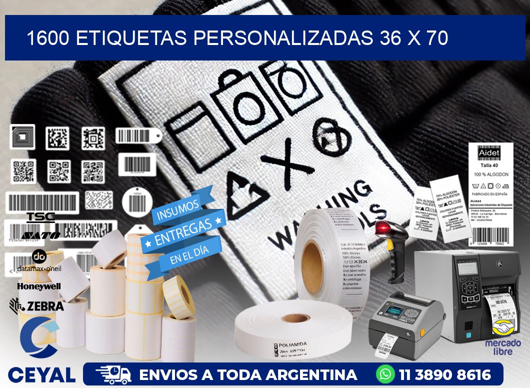 1600 ETIQUETAS PERSONALIZADAS 36 x 70