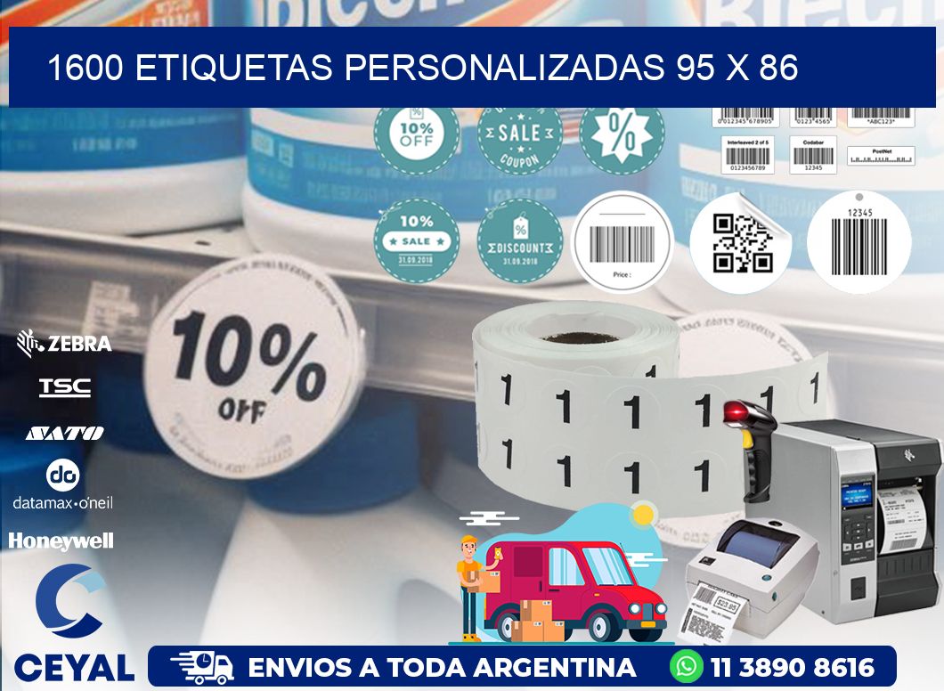 1600 ETIQUETAS PERSONALIZADAS 95 x 86