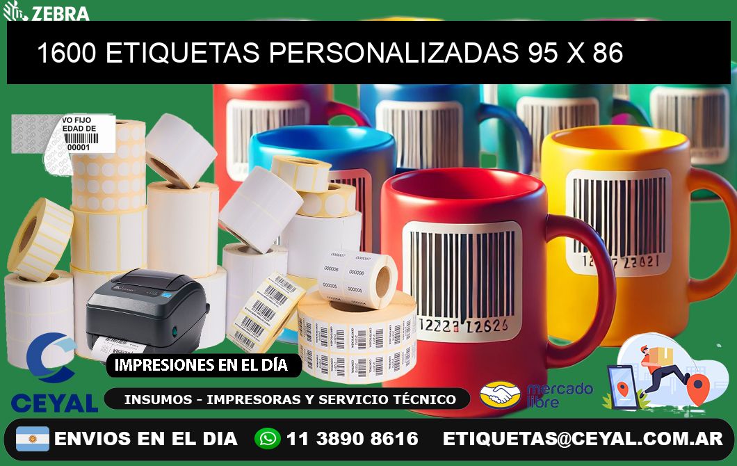 1600 ETIQUETAS PERSONALIZADAS 95 x 86