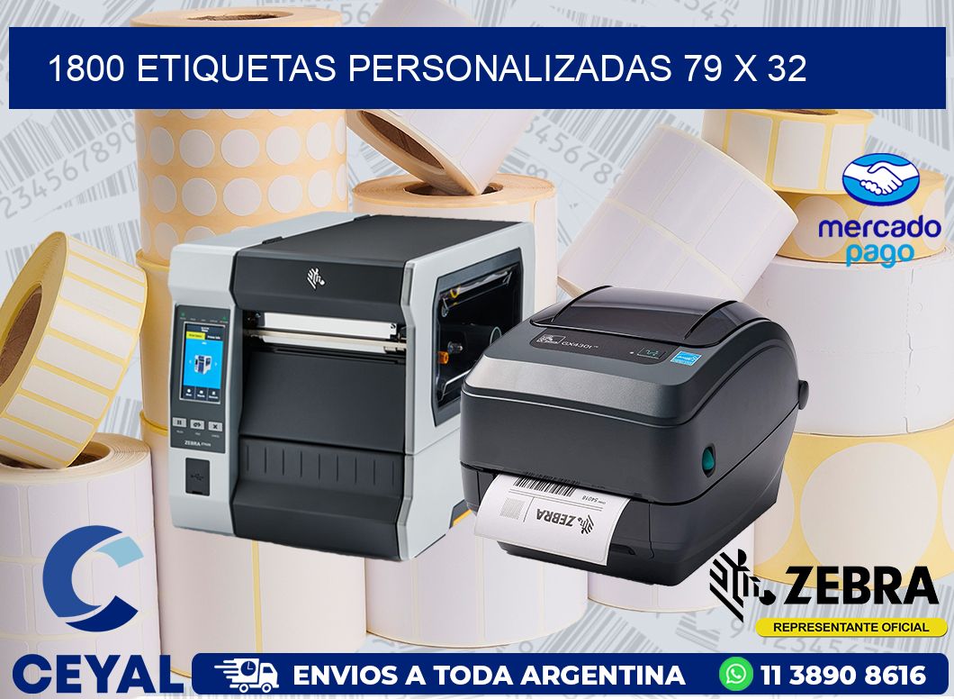 1800 ETIQUETAS PERSONALIZADAS 79 x 32
