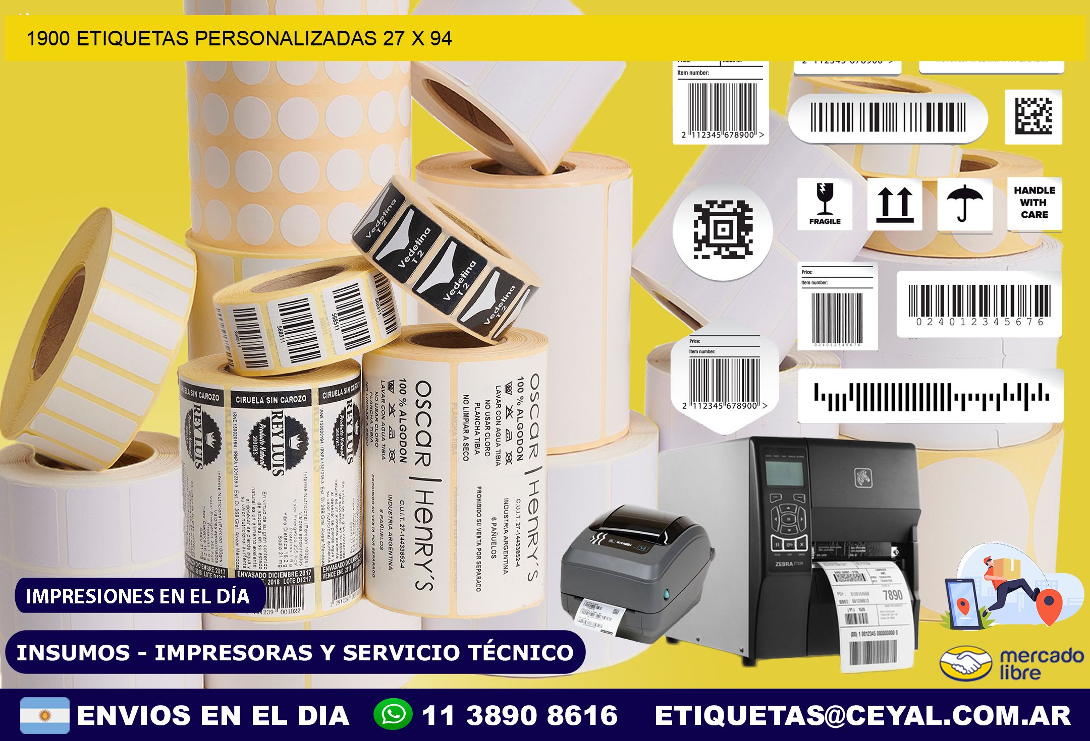 1900 ETIQUETAS PERSONALIZADAS 27 x 94