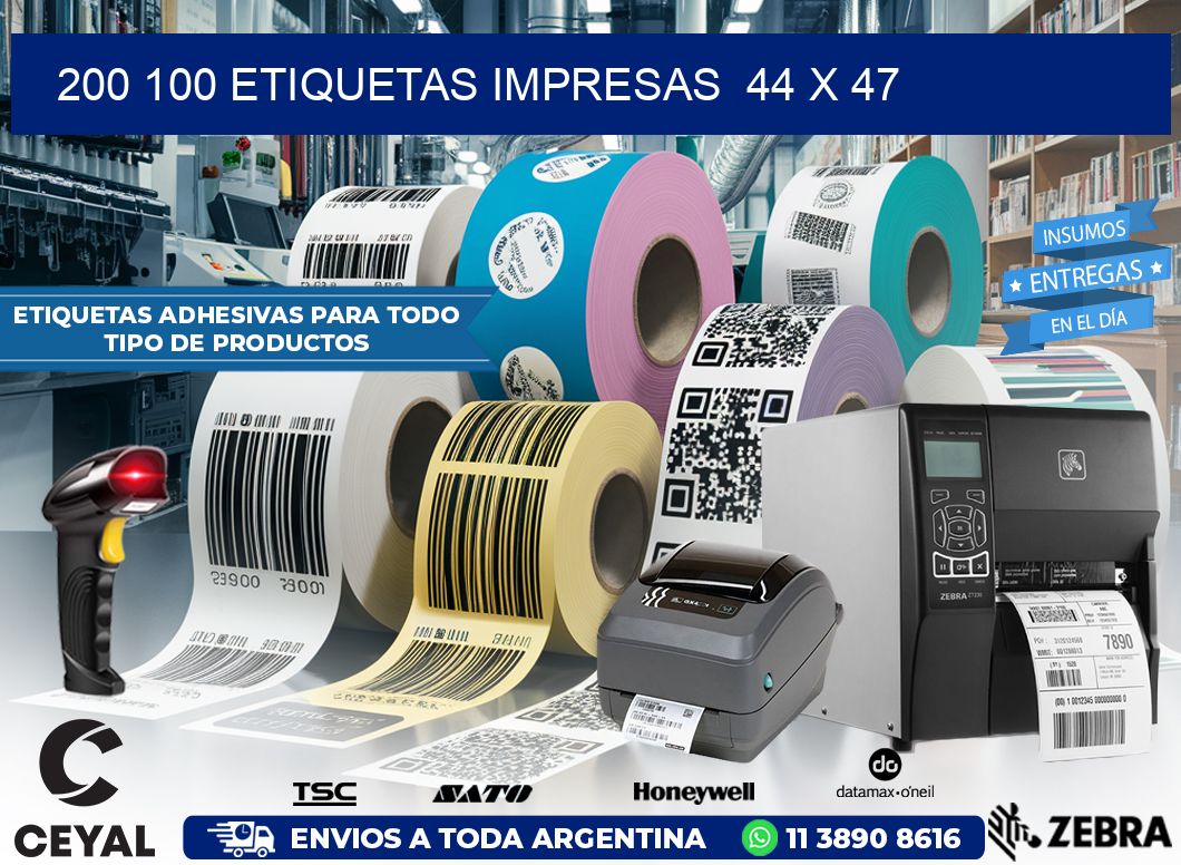 200 100 ETIQUETAS IMPRESAS 44 x 47