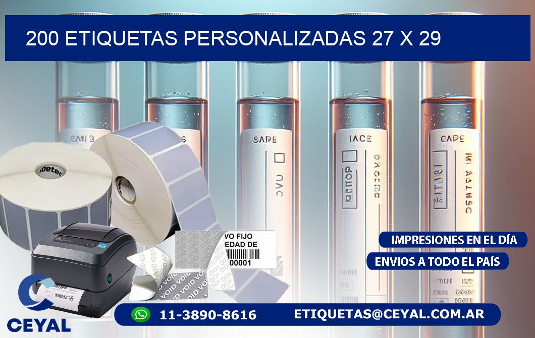 200 ETIQUETAS PERSONALIZADAS 27 x 29