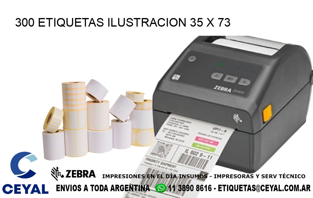 300 ETIQUETAS ILUSTRACION 35 x 73