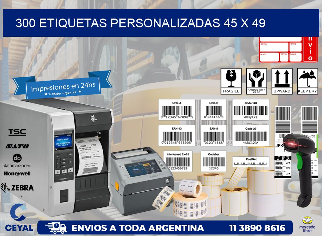 300 ETIQUETAS PERSONALIZADAS 45 x 49