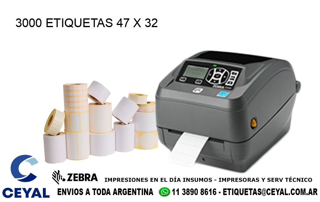 3000 ETIQUETAS 47 x 32
