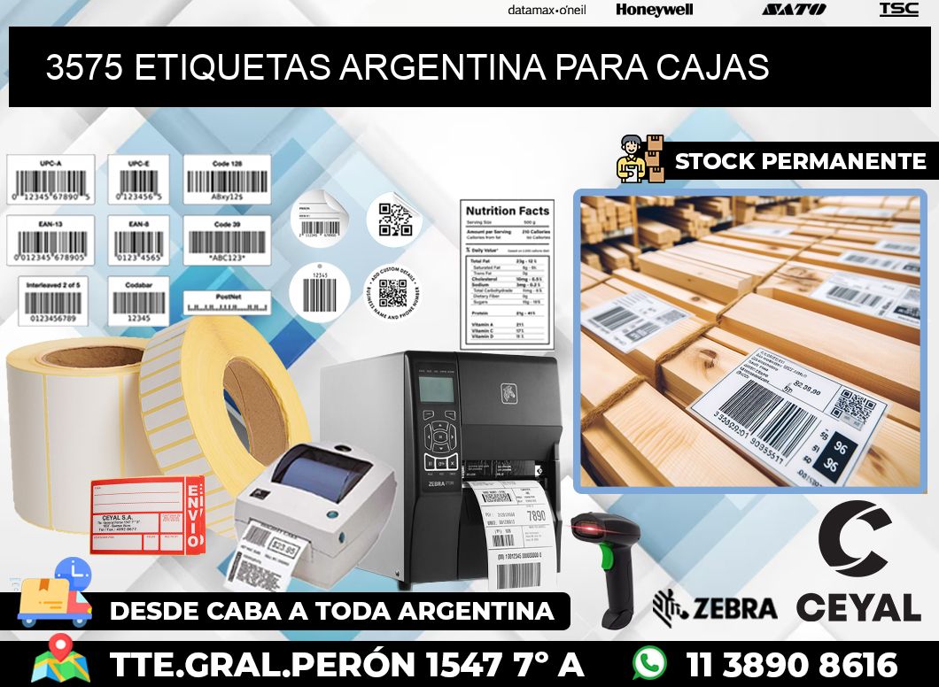 3575 ETIQUETAS ARGENTINA PARA CAJAS