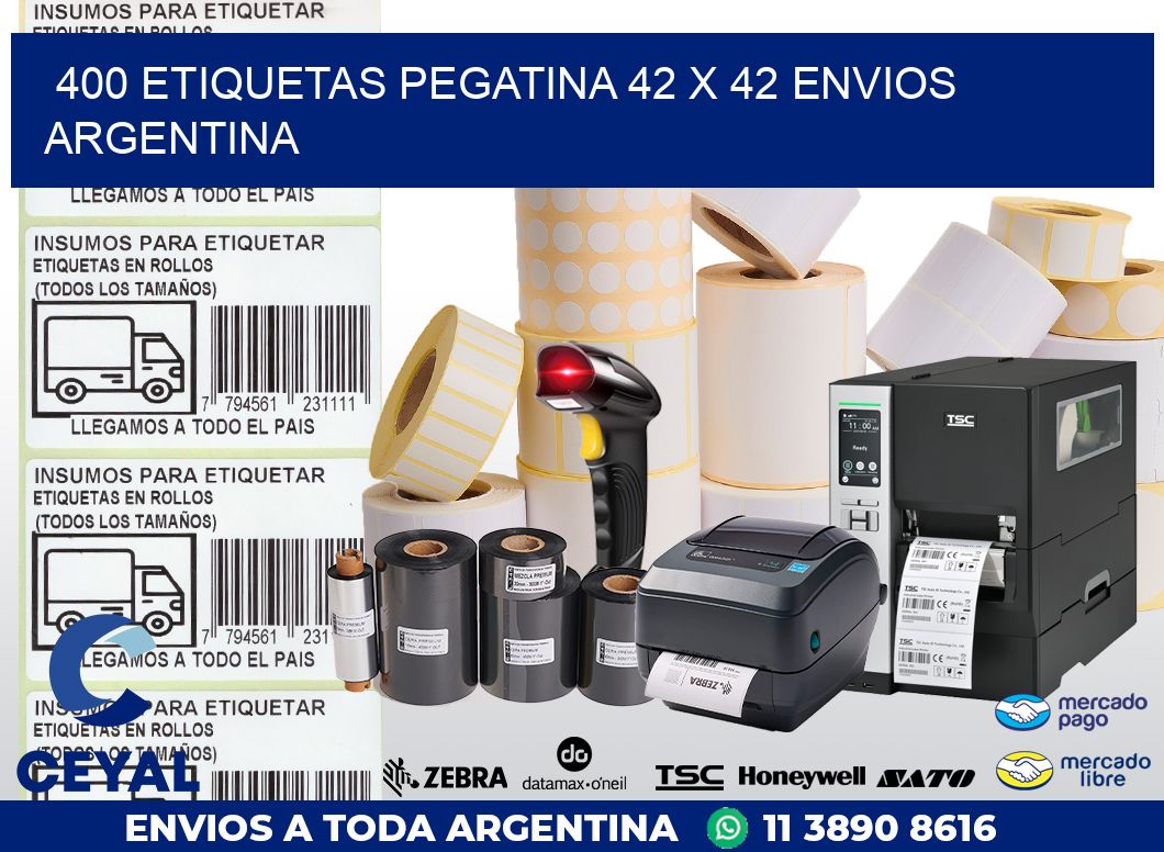 400 ETIQUETAS PEGATINA 42 x 42 ENVIOS ARGENTINA