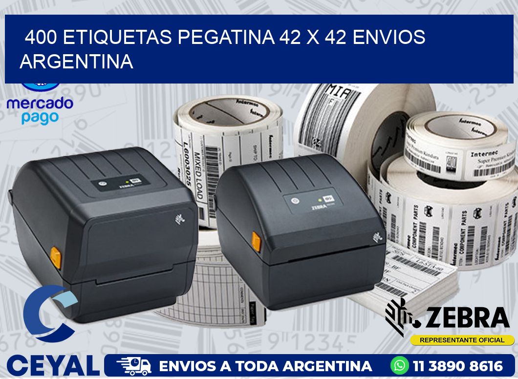400 ETIQUETAS PEGATINA 42 x 42 ENVIOS ARGENTINA