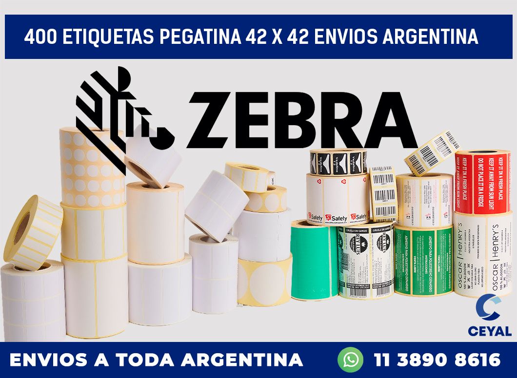 400 ETIQUETAS PEGATINA 42 x 42 ENVIOS ARGENTINA
