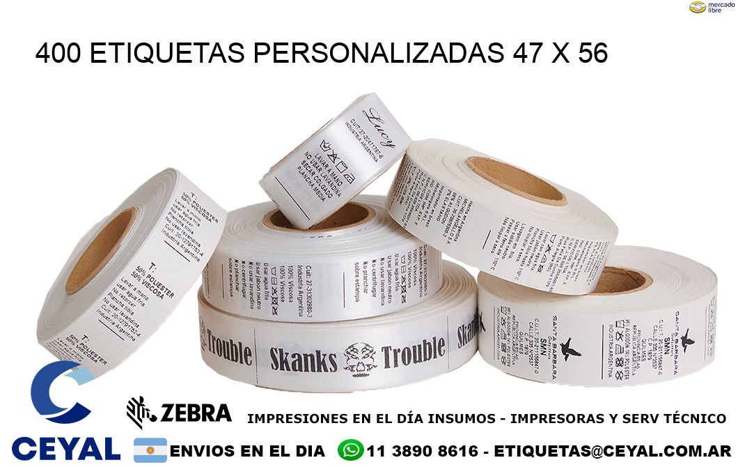 400 ETIQUETAS PERSONALIZADAS 47 x 56