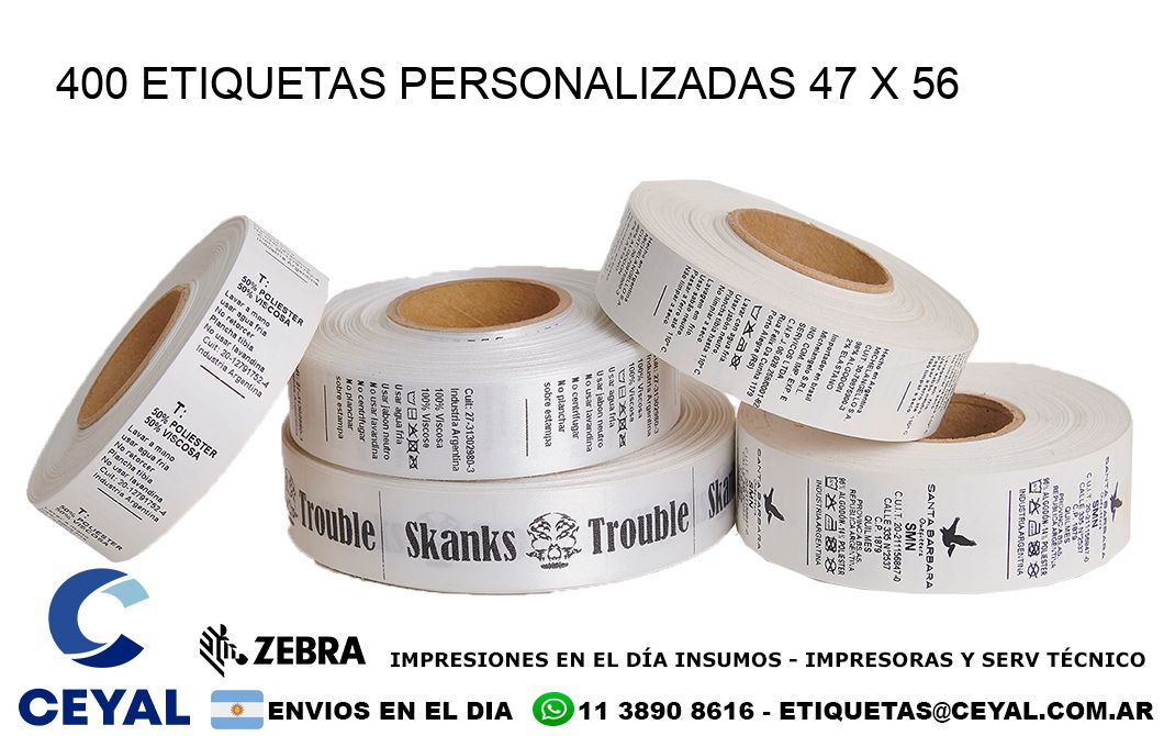 400 ETIQUETAS PERSONALIZADAS 47 x 56