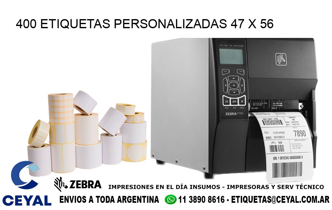 400 ETIQUETAS PERSONALIZADAS 47 x 56