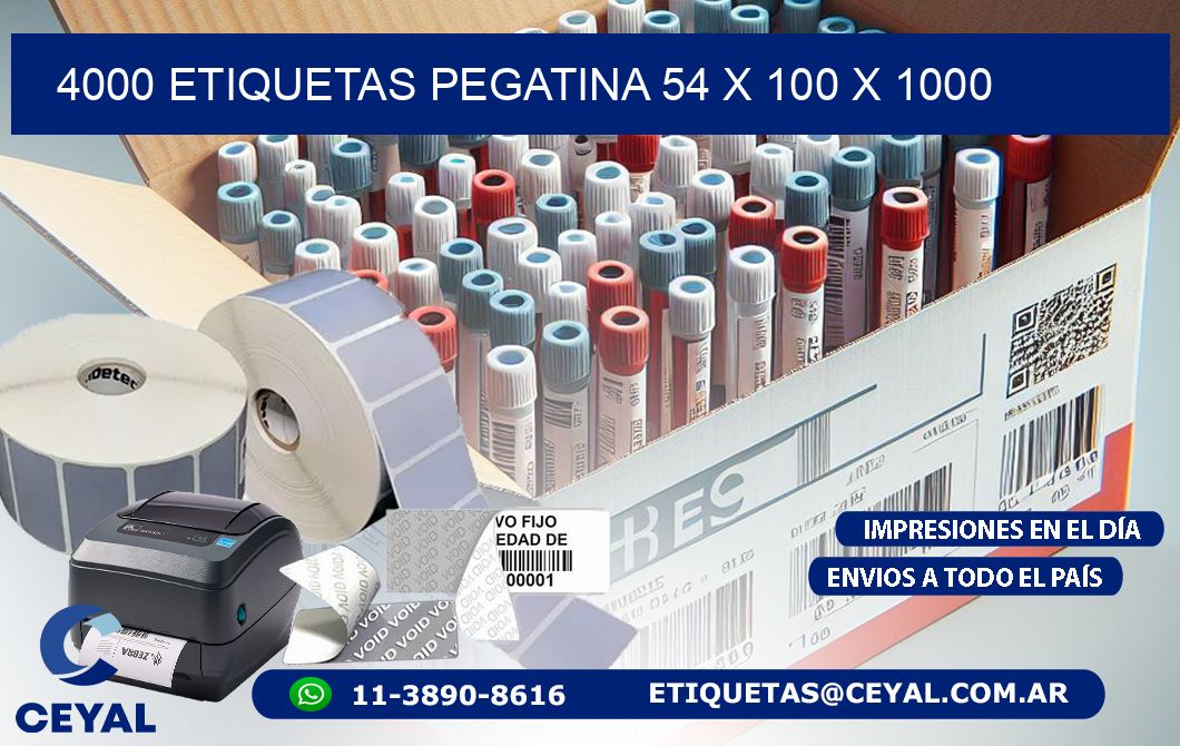 4000 ETIQUETAS PEGATINA 54 x 100 x 1000
