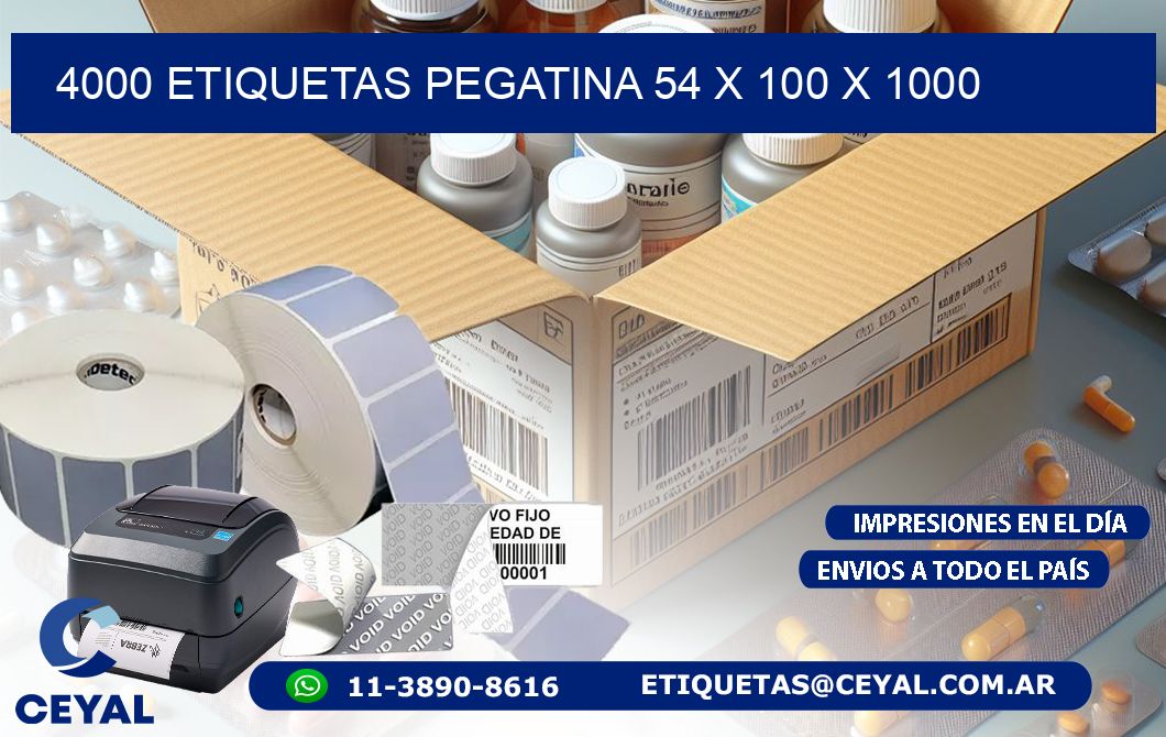 4000 ETIQUETAS PEGATINA 54 x 100 x 1000