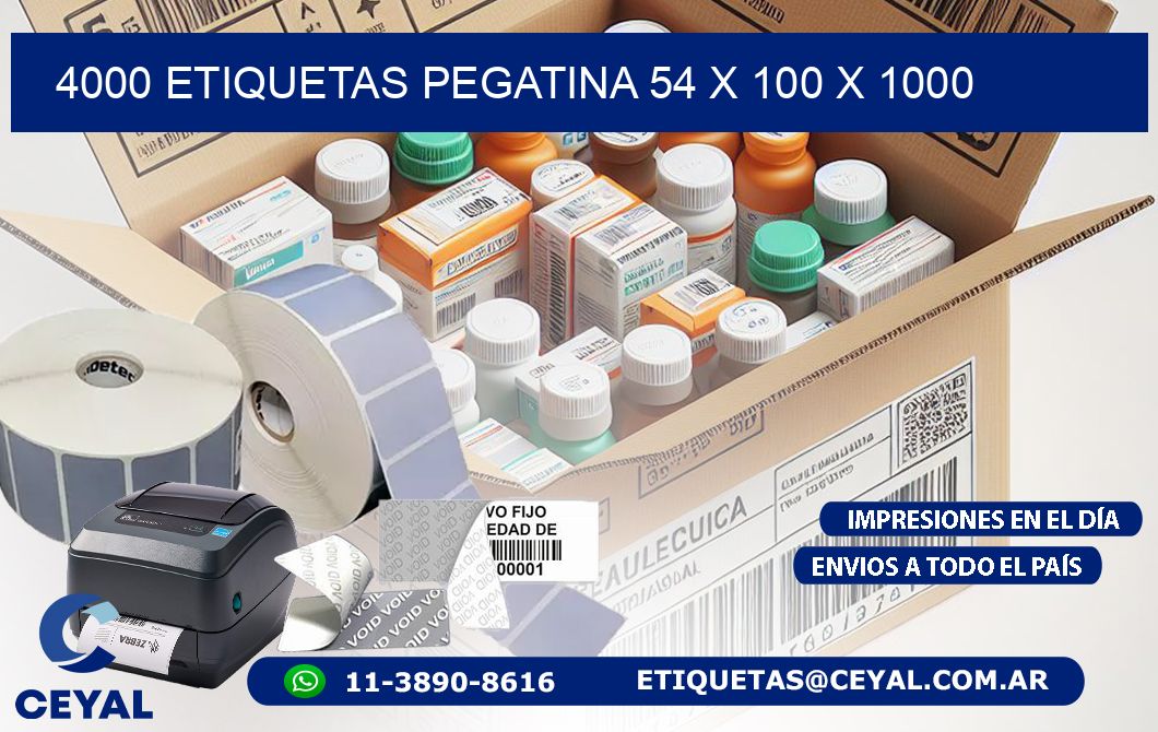 4000 ETIQUETAS PEGATINA 54 x 100 x 1000