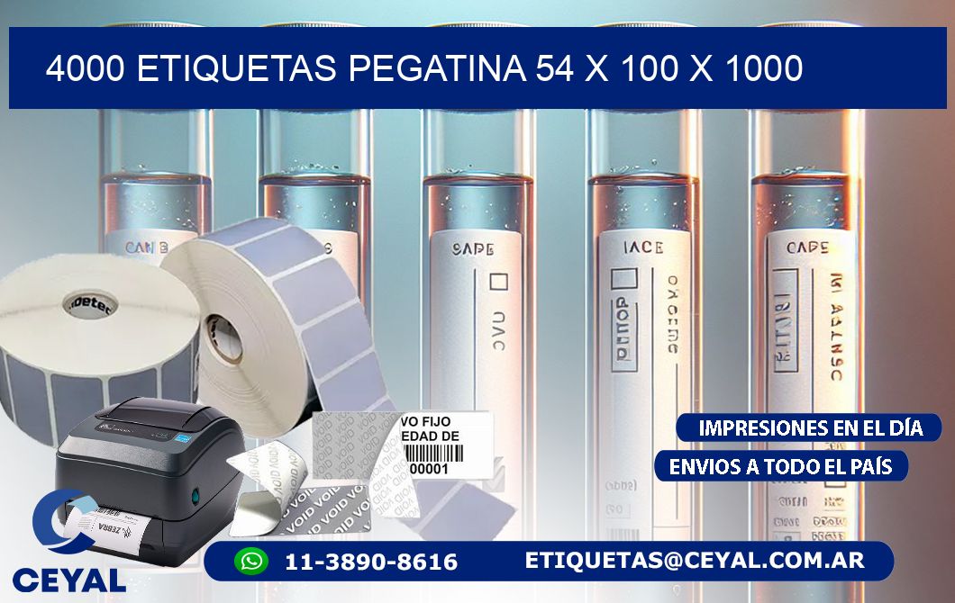 4000 ETIQUETAS PEGATINA 54 x 100 x 1000