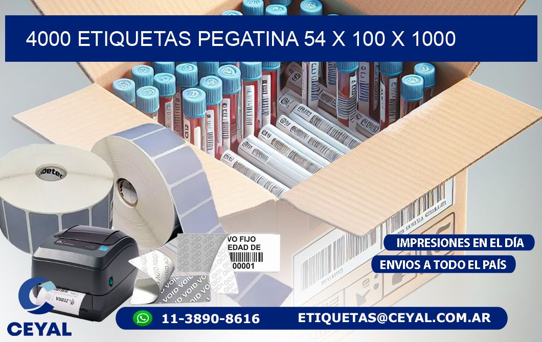 4000 ETIQUETAS PEGATINA 54 x 100 x 1000