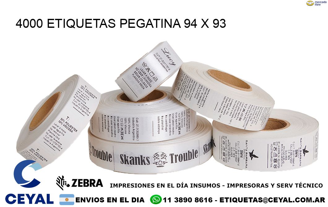 4000 ETIQUETAS PEGATINA 94 x 93