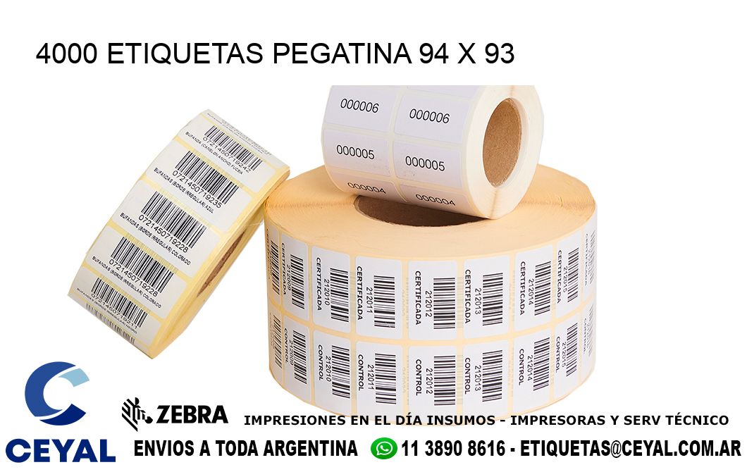 4000 ETIQUETAS PEGATINA 94 x 93