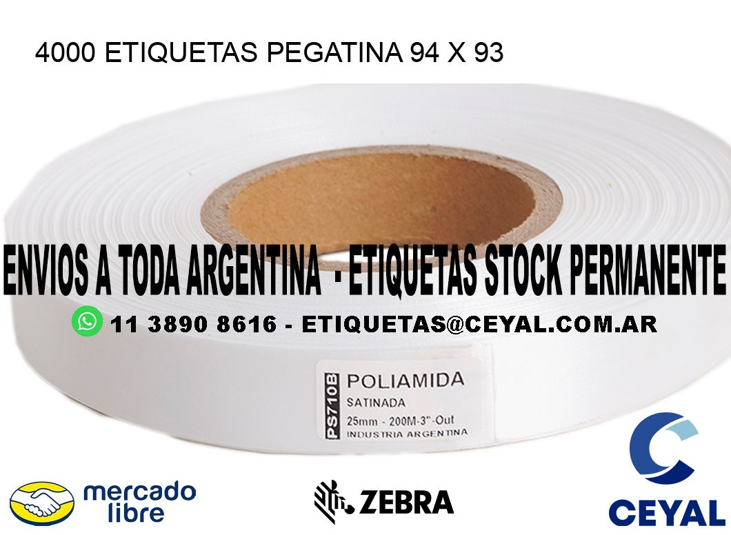 4000 ETIQUETAS PEGATINA 94 x 93