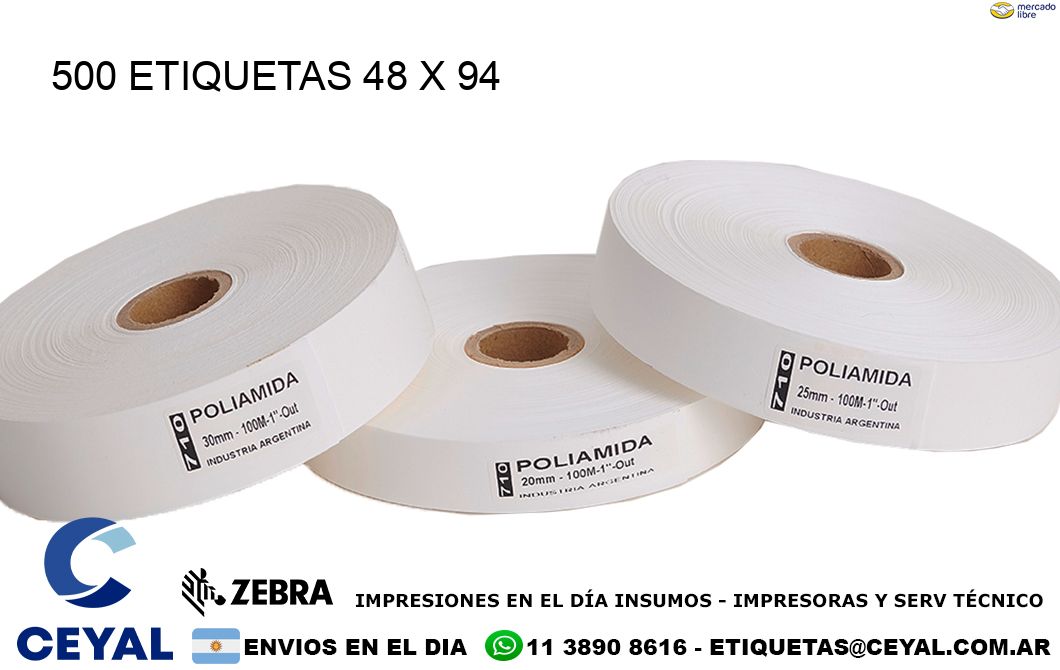 500 ETIQUETAS 48 x 94