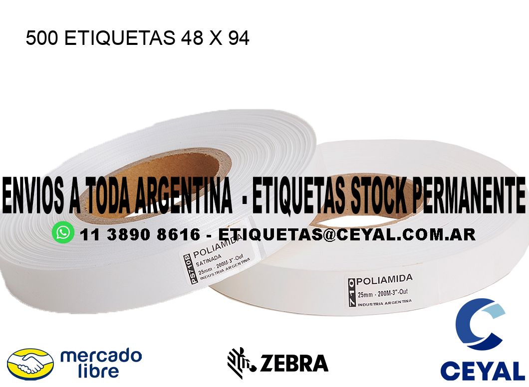 500 ETIQUETAS 48 x 94