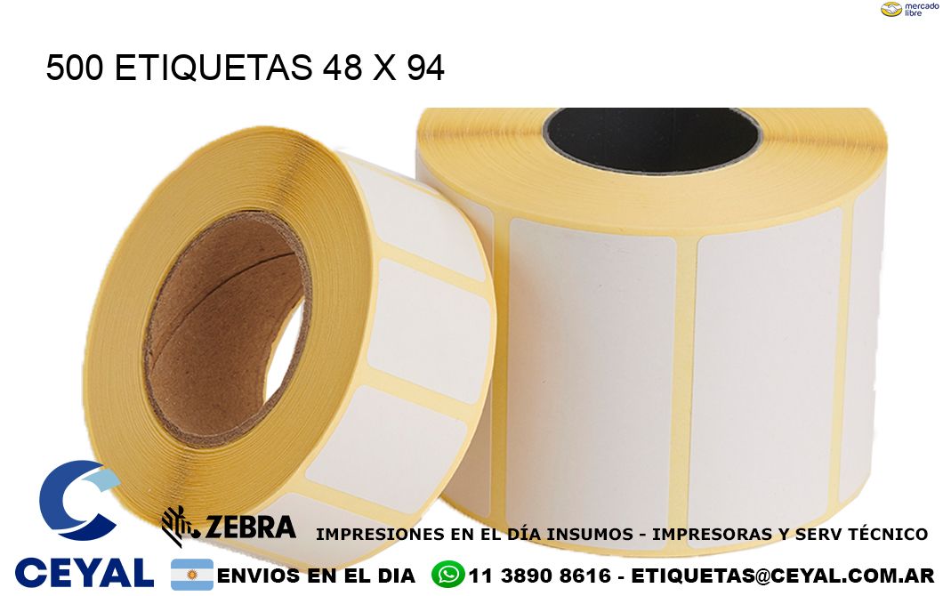 500 ETIQUETAS 48 x 94