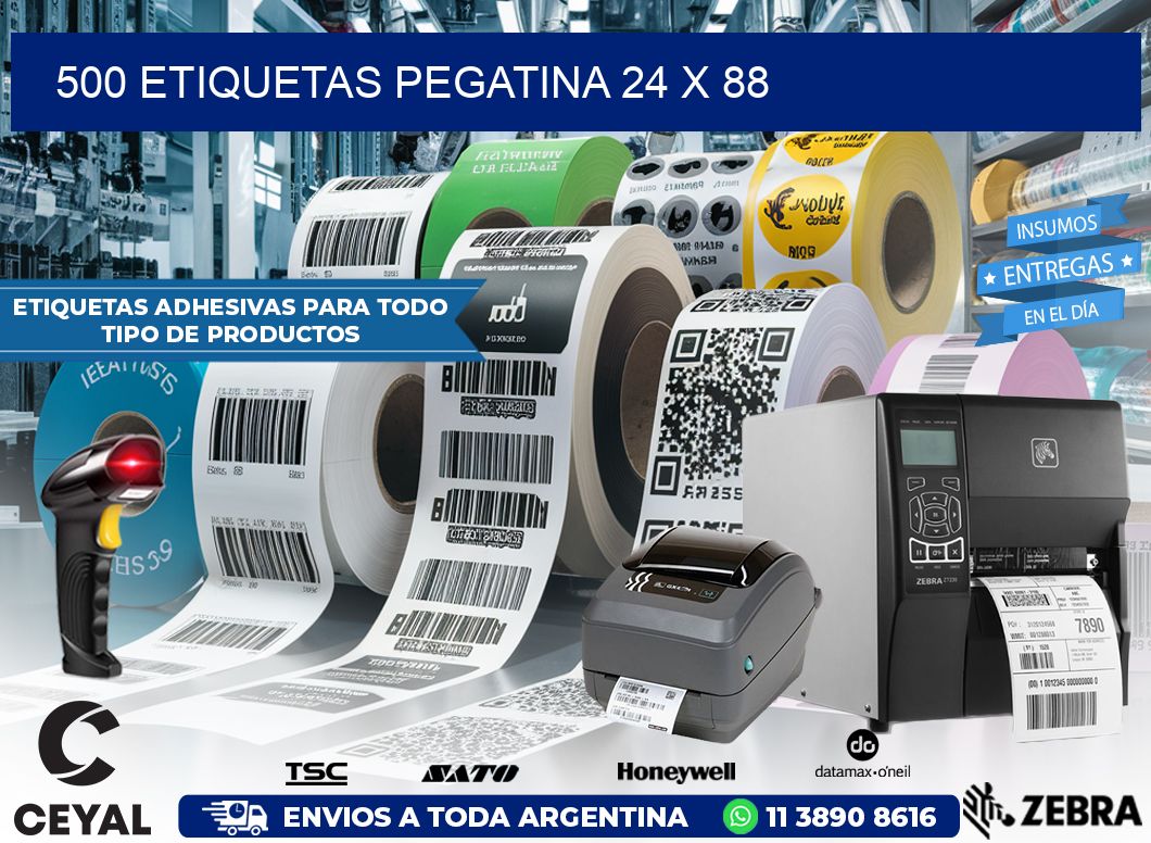 500 ETIQUETAS PEGATINA 24 x 88